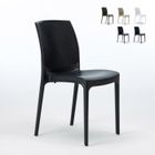 Chaise de Jardin Poly-rotin café bar glaciers empilable Boheme Grand Soleil, Couleur: Noir