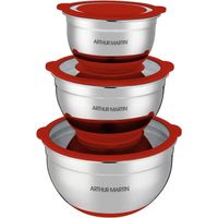 Lot De 3 Bols Inox 304 - Idéal Pour Salades, Pâtes, Préparation Culinaire - Lave-vaisselle Safe