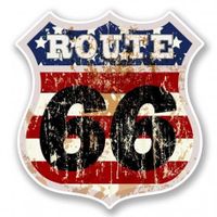 route 66 USA logo 12 autocollant adhésif sticker - Taille : 8 cm