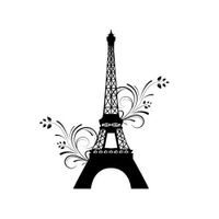 Stickers Tour Eiffel Fleur Ref: ODZ2101 Noir 92x112 cm 2 PARTIES