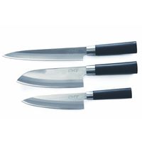 Set de 3 Couteaux Japonais - Lame en Acier INOX