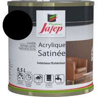 Peinture acrylique satinée noir Jafep 0,5 L