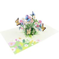 DAMILY® 3D Pop Up Carte de Voeux avec Enveloppes, pour divers cadeaux de vacances - Formes de fleurs et de papillons