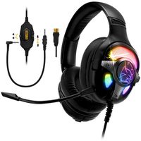 EMPIRE GAMING - WarCry G-W10 Casque Gamer RGB - Son Surround 7.1 Virtuel - Logiciel inclus 