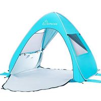 WolfWise Abris de Plage Pop Up Parasol de Plage UPF 50 Tente Instantanée en Plein air Portable pour Extérieur, Famille, Camping,