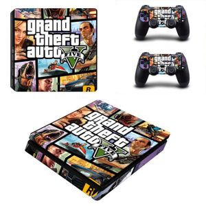 STICKER - SKIN CONSOLE Brun - Grand Theft Auto V GTA 5 PS4 Slim Skin Sticker, Cover, Decal Protector, Console and Contrmatérielle Sk