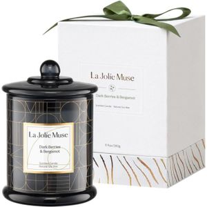 BOUGIE DÉCORATIVE Bougie Parfumées Baies Noires & Bergamote Cadeaux 
