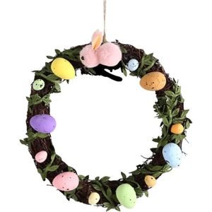 COURONNE DE NOËL Couronne décorative de Pâques en forme de lapin ro