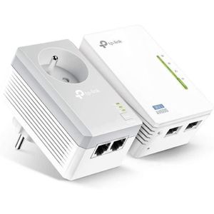COURANT PORTEUR - CPL TP-Link CPL WiFi 300 Mbps CPL 600 Mbps avec Ports Ethernet et prise intgre Kit de 2 - tendez votre connexion Internet