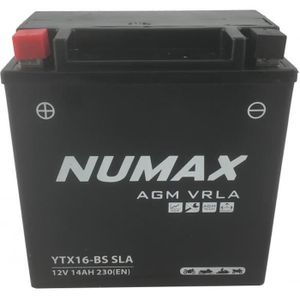 BATTERIE VÉHICULE Batterie moto Numax Premium Numax Scellé AGM YTX16-BS SLA 12V 14Ah 249A