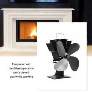 MANTEAU DE CHEMINÉE Ventilateur de cheminée à énergie thermique à quatre feuilles ventilateur de poêle à bois alimenté par la chaleur pour brûleur à bûc