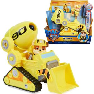 VOITURE - CAMION Bulldozer Paw Patrol Rubble Deluxe Construction Vehicle with launcher + figure The Movie Film