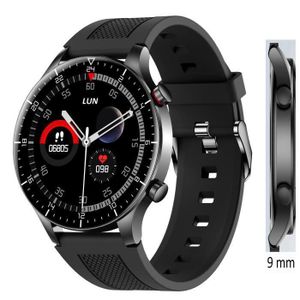 Montre connectée sport Montre Connectée Homme XTRADITECH Super Fine 9 mm Grand Boîtier Rond Ø 46 mm SmartWatch Étanche Double Bouton 1 Raccourci Sport Noir