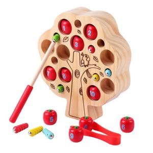 TABLE JOUET D'ACTIVITÉ Jouet magnétique en bois pour enfants, pince Apple