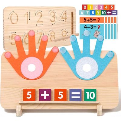 Abaodam Jouet Éducatif Montessori en Bois pour Tout-petits, Boîte à Fuseaux Mathématiques, Développement Pensée Logique et Apprentissage à Domicile