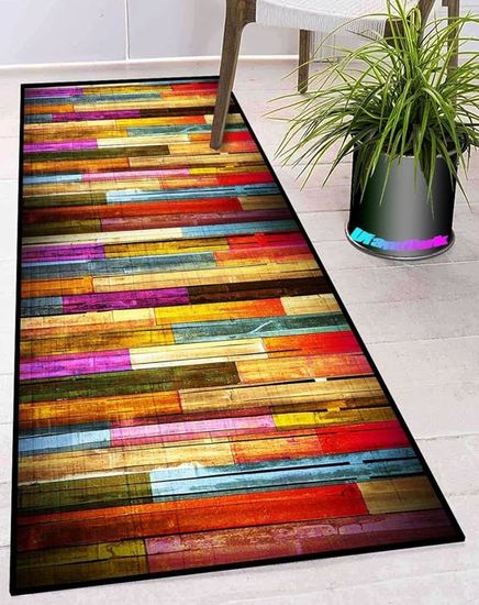 Tapis Couloir Rouge 70x140cm - Antidérapant, Lavable - Pour Cuisine, Entrée, Salon - Design Moderne - 9