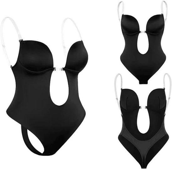 Body Gainant Invisible Dos Nu Pour Femme - Push-up, Sans Couture, Bretelles Transparentes - Pour Robe, Mariage, Soirée - 5