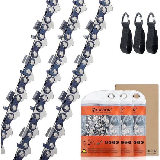 Lot De 3 Chaînes Tronçonneuse 12" (30cm) - 45 Maillons, 1.1mm, Faible Rebond, Compatible Stihl