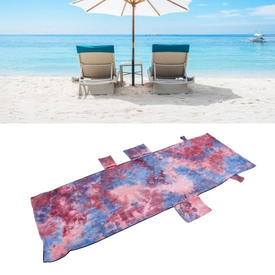 Morbuy Housse de Chaise de Plage Longue en Microfibre, Couleur Unie Rayé Serviette de Plage avec