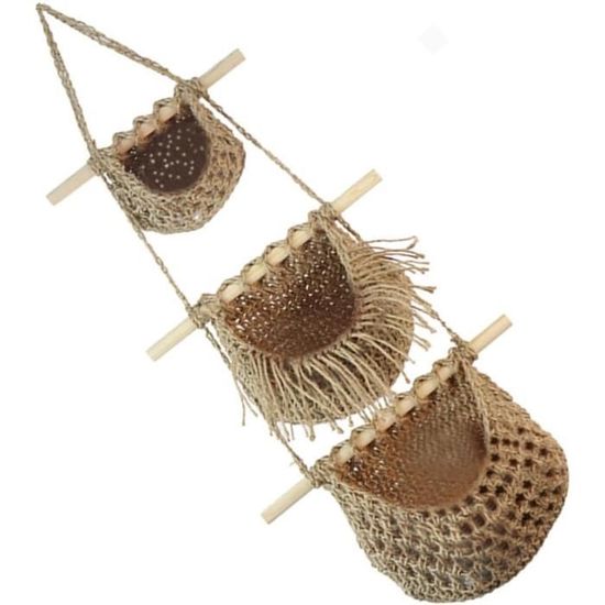 Panier à Fruits Suspendu avec 3 Niveaux, Panier de Rangement en Métal pour Fruits, Légumes et Plantes, Argent