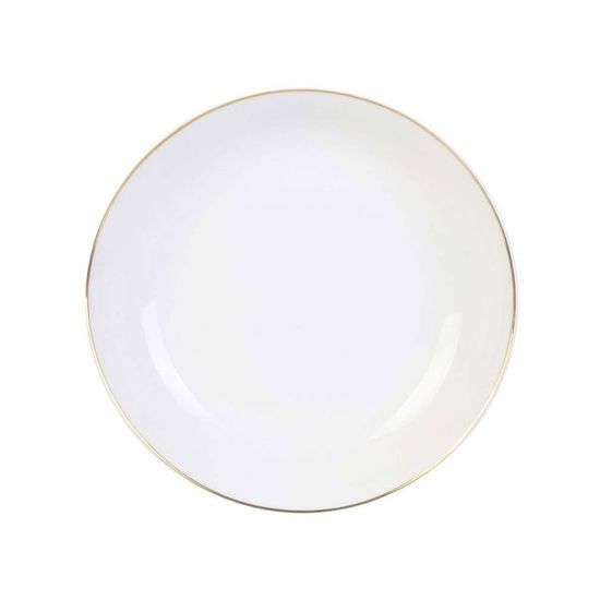 Assiette creuse en porcelaine avec liseré doré 21 cm Blanc