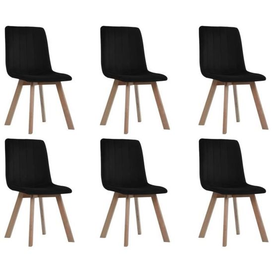 KING'1874Campagne Lot de 6 Chaises de salle à manger Chaises de Salon Design Scandinave - Ensemble de 6 Fauteuil chaises Noir Velour