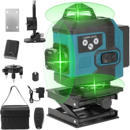 Niveau Laser 4D 16 Lignes Lumière Verte 360 ° Outil De Mesure De Nivellement Automatique En Croix Affichage Led 90479951