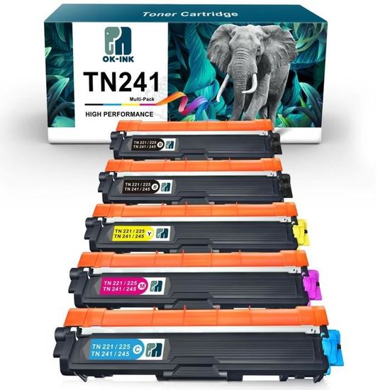 Cartouche De Toner TN241 Pour Imprimantes Brother HL-3140CW, HL-3150CDW, HL-3170CDW - Noir - Compatible Haute Qualité - 5