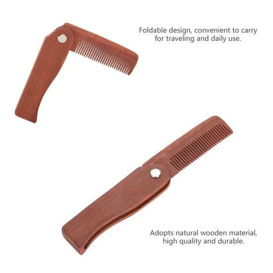Petit Peigne De Poche En Bois Pour Barbe Et Moustache - Homme - Style Naturel Et Pratique