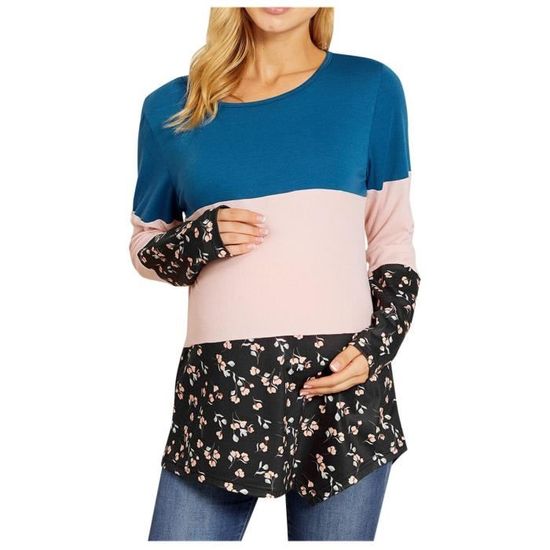 Sweat-shirt Grossesse Q.KIM - Manches Longues - Zip Devant - Impressions Drôles - Taille S-5XL