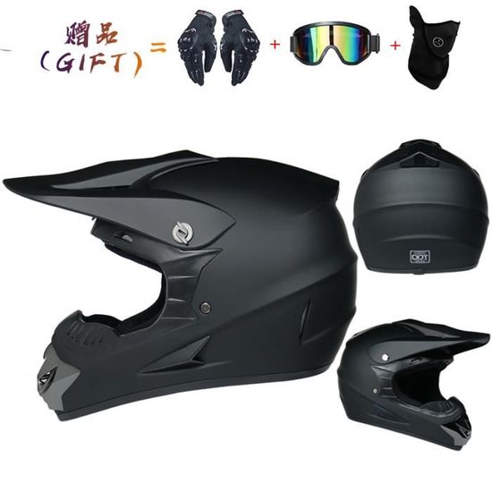 Casque Motocross Enfant - Intégral Avec Lunettes Et Gants - Protection DOT/ECE - Pour VTT, BMX, Dirt Bike