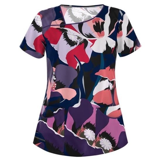 Chemise Rétro Vintage Slash Cou Chat Animal Imprimé - Hauts Manches Courtes Rockabilly 50s 60s