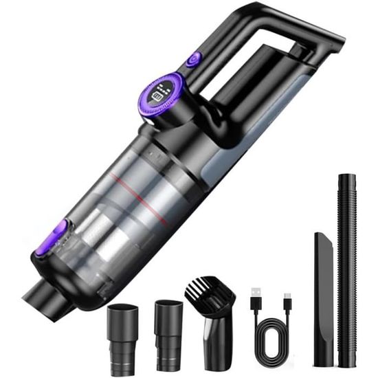 Aspirateur De Voiture Sans Fil 8000 PA - Puissant, Portable - Avec Accessoires - Pour Voiture Et Maison (Noir) - 6