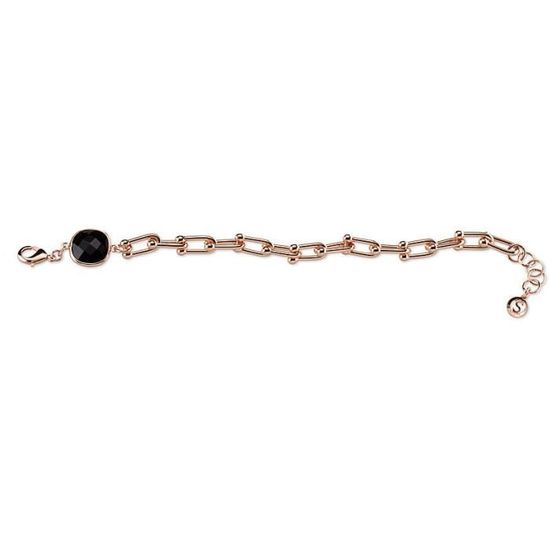 DoDo / Bollicine / bracciale / acciaio con finitura PVD nera e oro rosa 9 kt