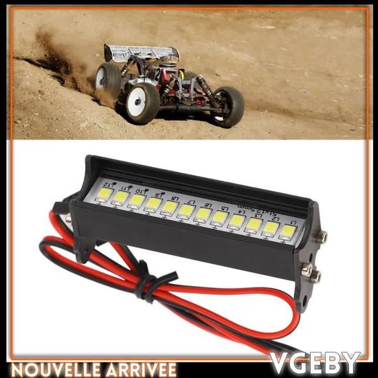 Oumefar Barre Lumineuse LED RC, 32pcs Perles de Lampe Lampe de Toit de Voiture RC RC Crawler Barre Lumineuse LED Universelle Accessoire Longueur 100mm Accessoires RC