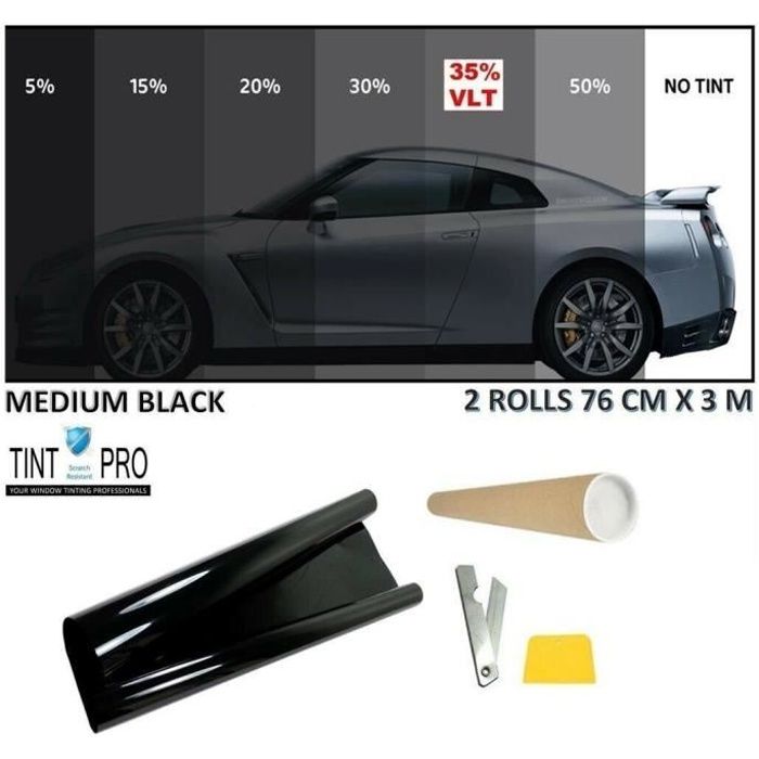 Qualite Professionnelle Film Teinté 6M x 76cm Voiture Vitres Auto Batiment 35%