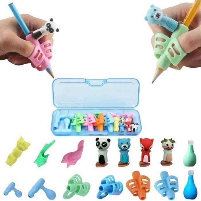 Pencil Grips，Guide Doigt Enfant, Aide écriture - Lot de 15 guide-doigts au design ergonomique Pencil Grips Pour Enfants Étudiants
