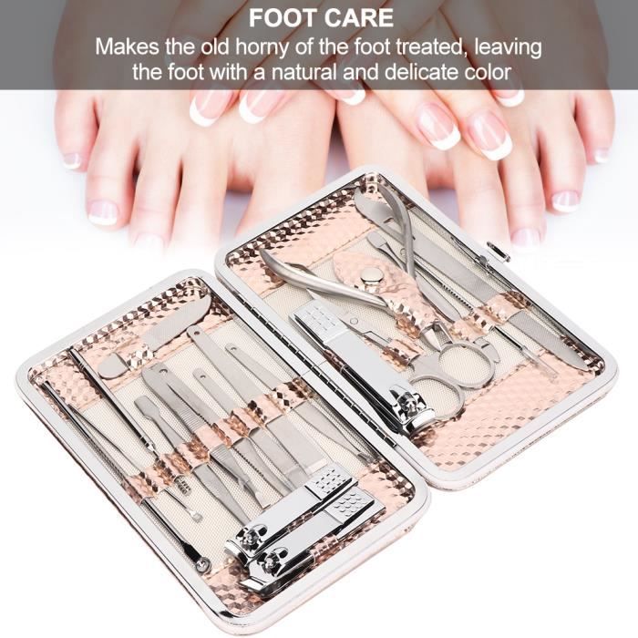 MEIHE 18pcs-Kit Kit de Toilettage pour Ongles Coupe-Ongles Manucure Pédicure en Acier Inoxydable
