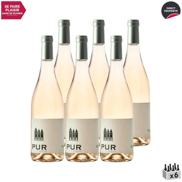 Coteaux d'Ensérune Pur Syrah sans sulfites Rosé 2020 - Lot de 6x75cl - Domaine La Provenquière - Vin IGP Rosé du Languedoc - Roussil
