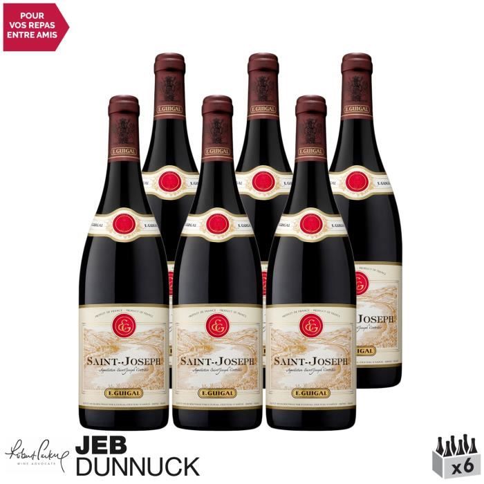 Saint-Joseph Rouge 2016 - Lot de 6x75cl - Maison Guigal - Vin AOC Rouge de la Vallée du Rhône - 89-91-100 Robert Parker - Cépage Syr
