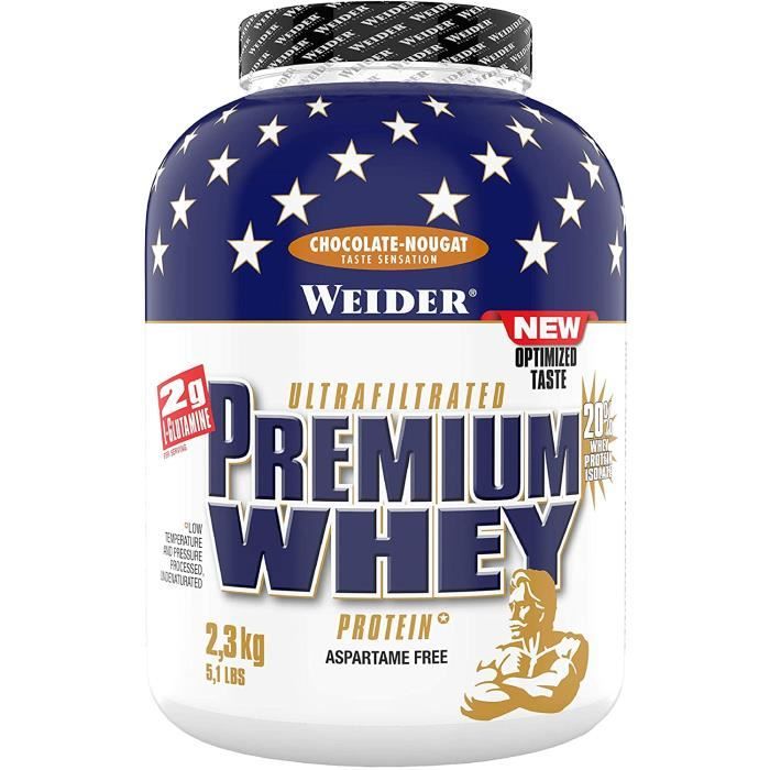 WEIDER Premium Whey Poudre de protéine de lactosérum, faible teneur en glucides avec isolat de lactosérum, 5