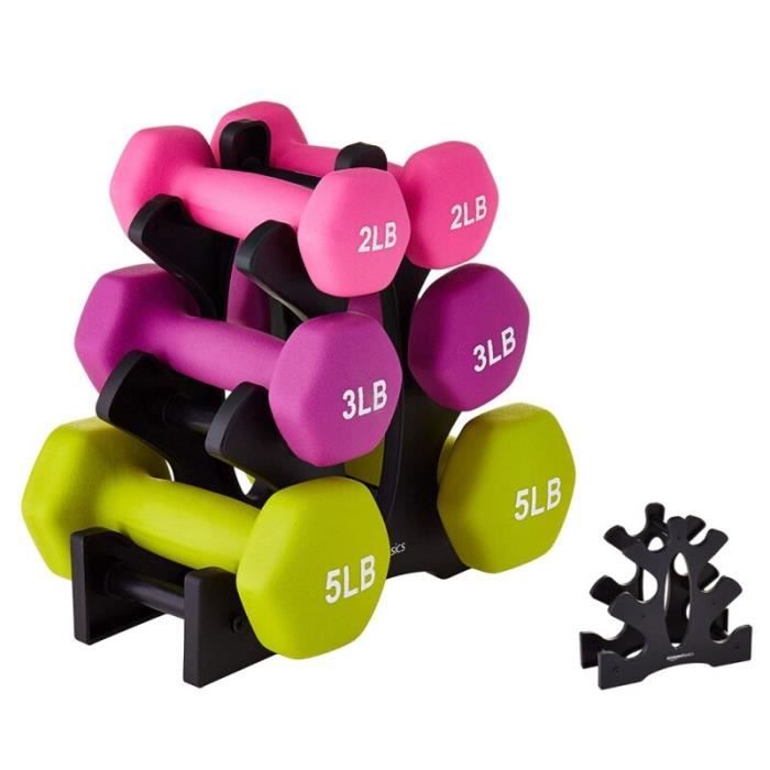 Support de musculation avec haltère, équipement d'exercice à domicile, outils de Sport en salle~Black JS4154