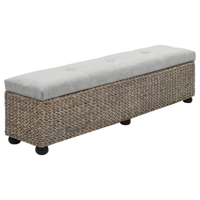 TENDANCES 2021 - Banc Banquette Design - Banc de salle à manger - Jacinthe d'eau 140 x 29 x 36 cm Gris GIF15136