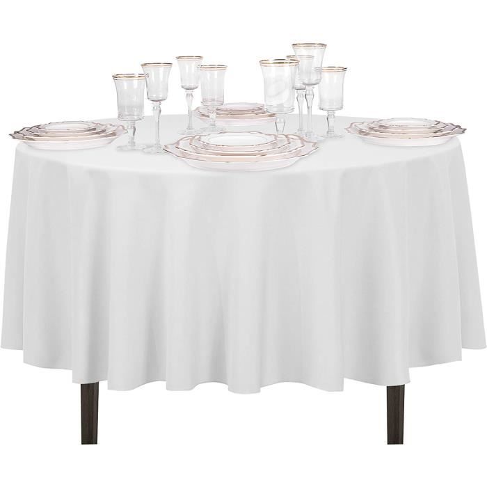 Nappe Ronde de Table Polyester Coton Housse Circular Lavable 160 cm