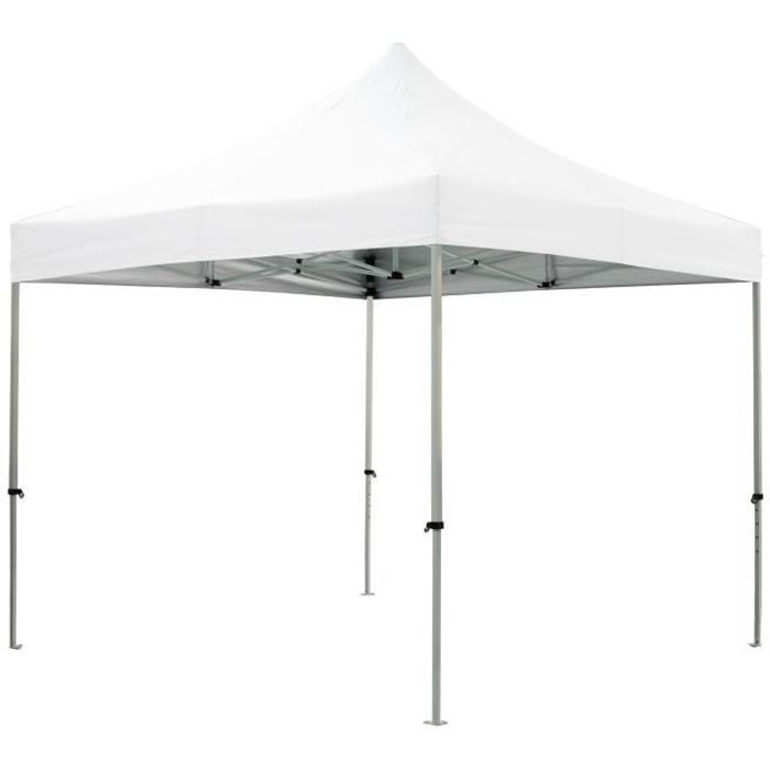 Tente pliante Blanc 3x3m PREMIUM LIGHT Tube 32mm Acier Bâche 220g/m² ENDUIT PVC 100% ÉTANCHE Pavillon jardin réception + Sac