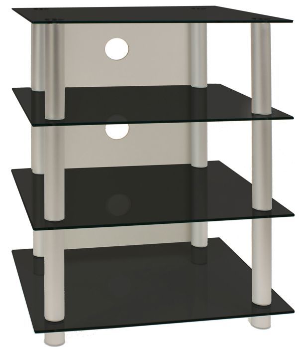 BLADOS meuble TV Hifi Video rangement verre noir métal