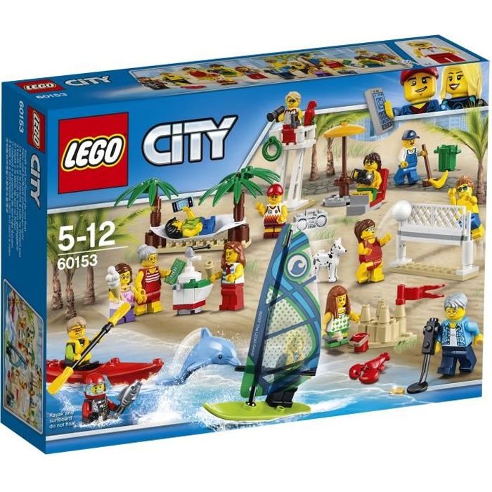 LEGO® City 60153 La plage Ensemble de Figurines