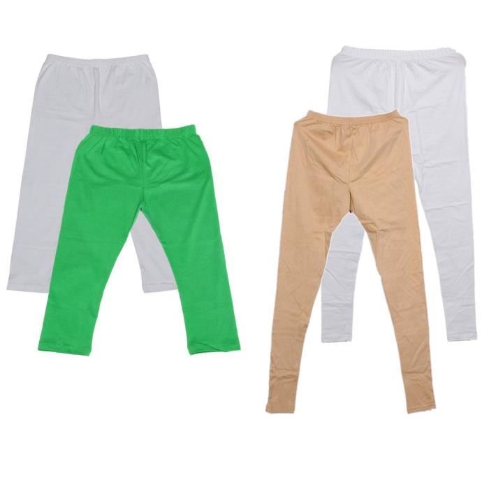 Women's Cotton2 Legging And 2 3-4 Legging-capri-pant (pack Of -4)_green::white::white::beige_free S KGQPF Taille-M