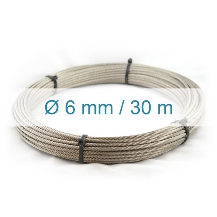 Câble inox 6mm - 30m 6 mm