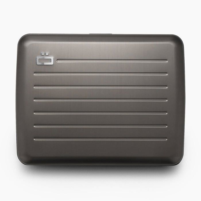 ÖGON DESIGN - SMART CASE V2 LARGE | Titanium - Portefeuille Titanium en Aluminium anodisé